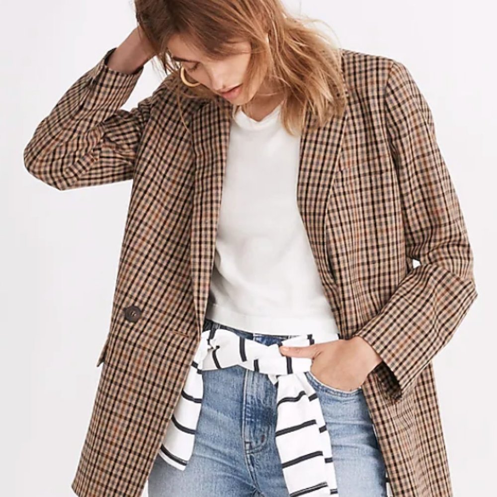 Madewell Women's Dorset Blazer in Coster Plaid Size S